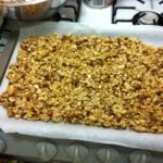 Granola just out of the oven Granola just out of the oven